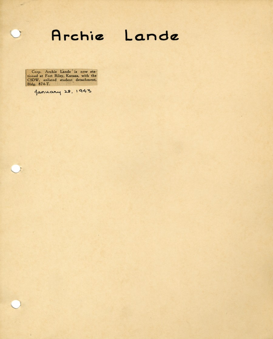Archie Lande | Ames History Museum