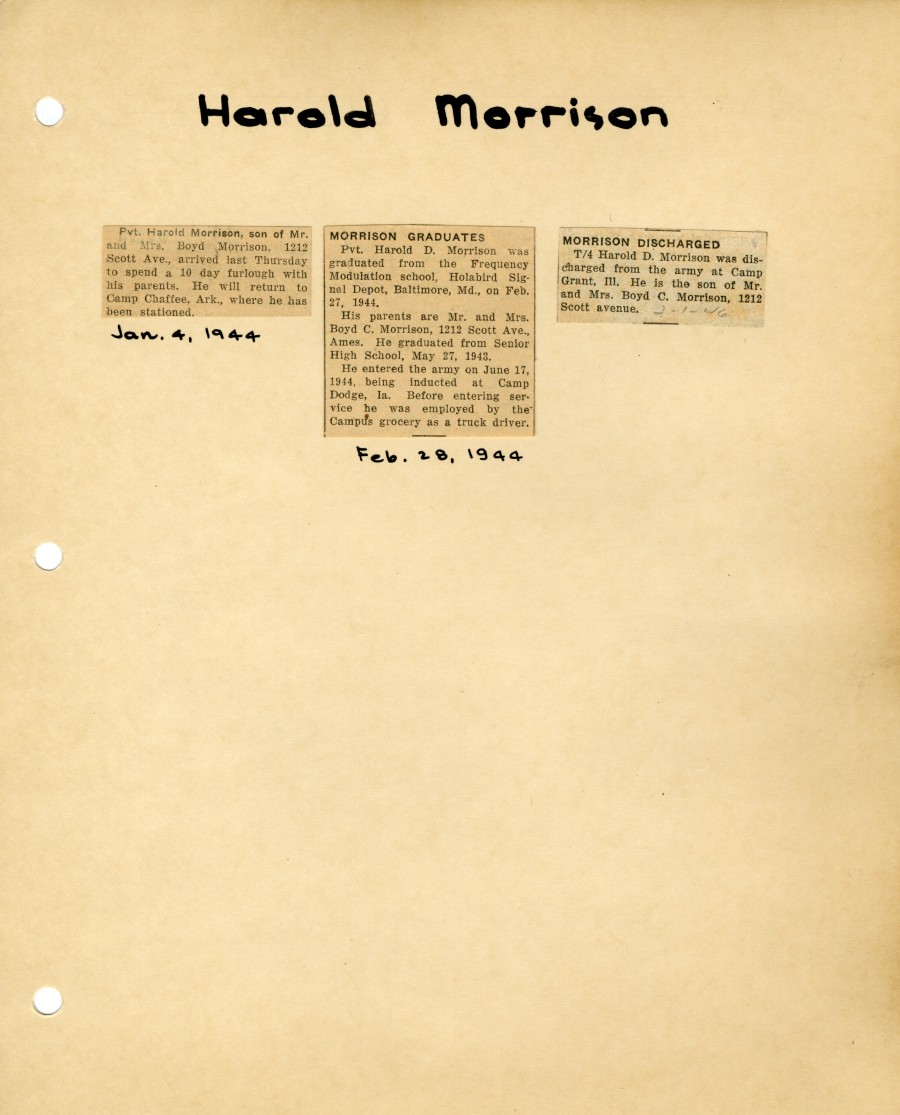 Harold Morrison | Ames History Museum